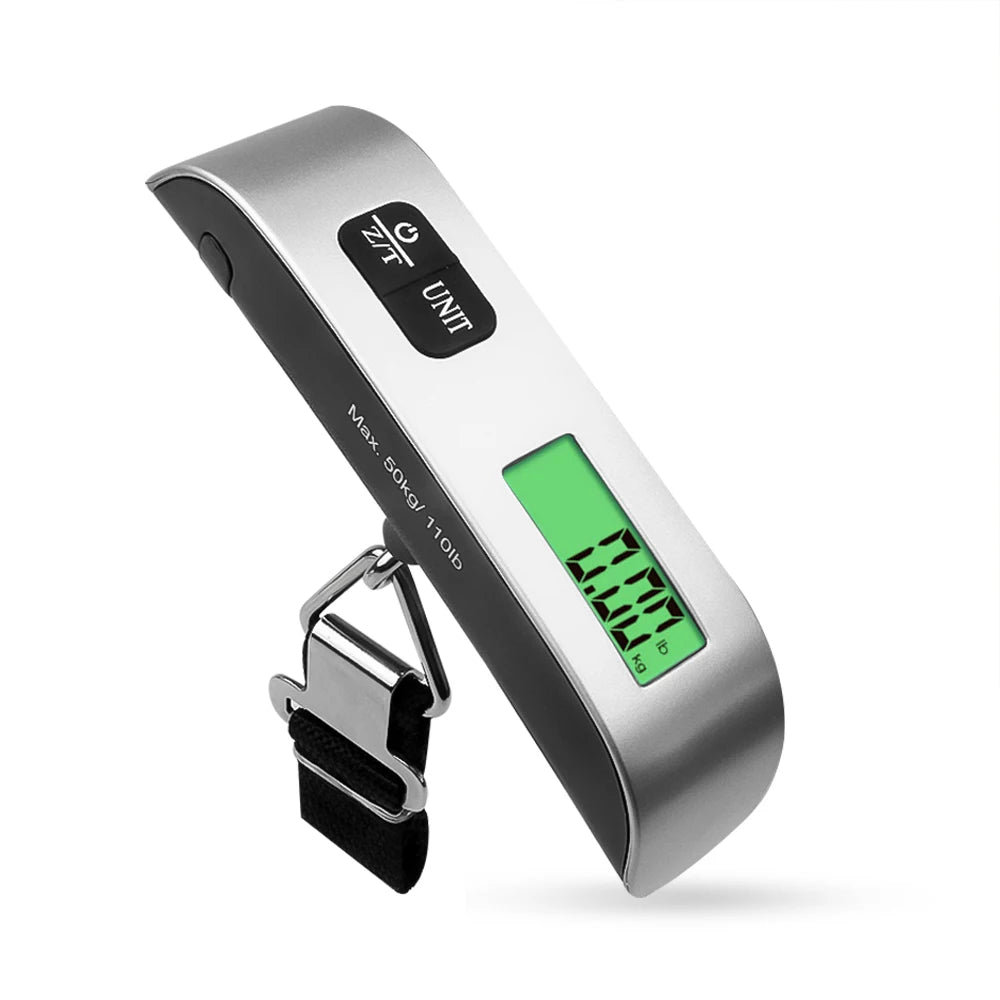 110Lb/50Kg Hanging Baggage Scale Digital Luggage Scale LCD Display Portable Suitcase Weighing Scale Travel Luggage Weight Scale