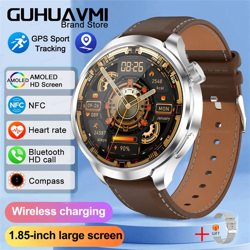 2025 New For HUAWEI GPS Sports smartwatch Men 1.85 AMOLED Screen Compass Altimeter Heart rate BP NFC Bluetooth Call Smart Watch