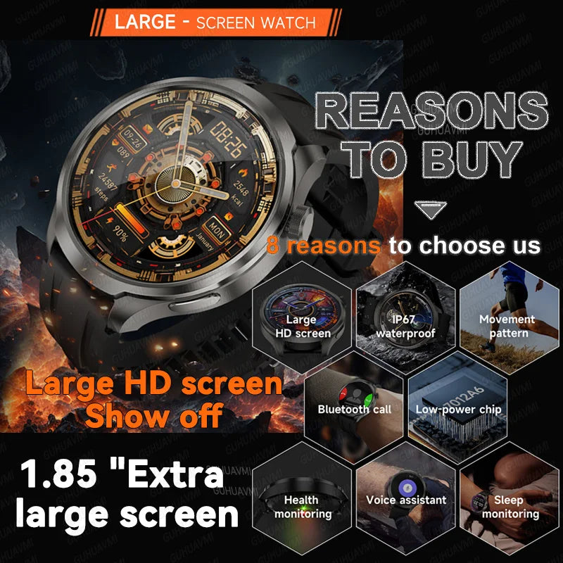 2025 New For HUAWEI GPS Sports smartwatch Men 1.85 AMOLED Screen Compass Altimeter Heart rate BP NFC Bluetooth Call Smart Watch