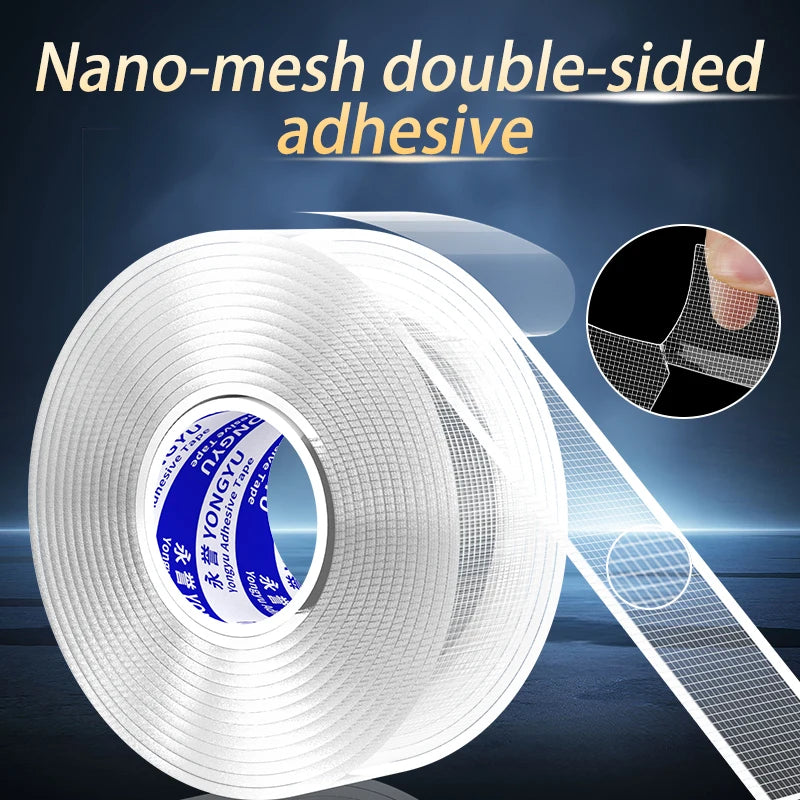 1/2mm Grid Nano Double-Sided Tape Strong Adhesion Home Installation Fixed Carpet Rack Photo Frame Repeated Washing Wall