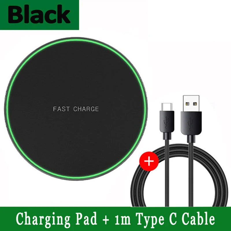 100W Wireless Charger Pad for iPhone 15 14 13 12 Pro Max Samsung S21 S20 S10 S9 Xiaomi Induction Fast Charging Docking Station