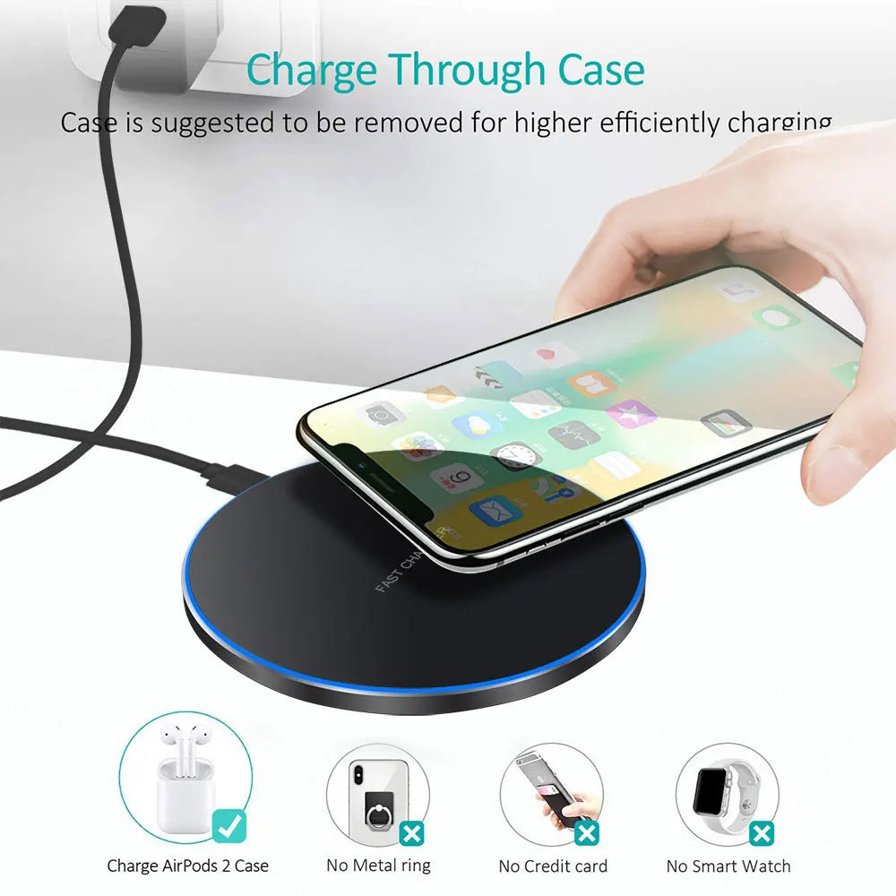 100W Wireless Charger Pad for iPhone 15 14 13 12 Pro Max Samsung S21 S20 S10 S9 Xiaomi Induction Fast Charging Docking Station