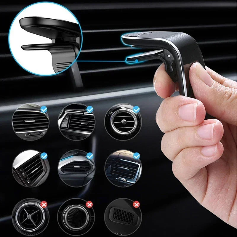 1Pcs Free Customized Logo  Magnetic Car Phone Holder in Car Phone Stand Clip Mount for Samsung Huawei iPhone Car Accessories