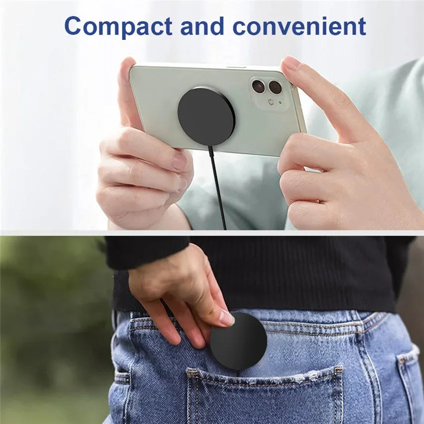 15W Magnetic Wireless Charger USB Type C Magnetic Fast Charging Pad Stand for iPhone 14 13 Pro Max Sumsang Xiaomi Huawei