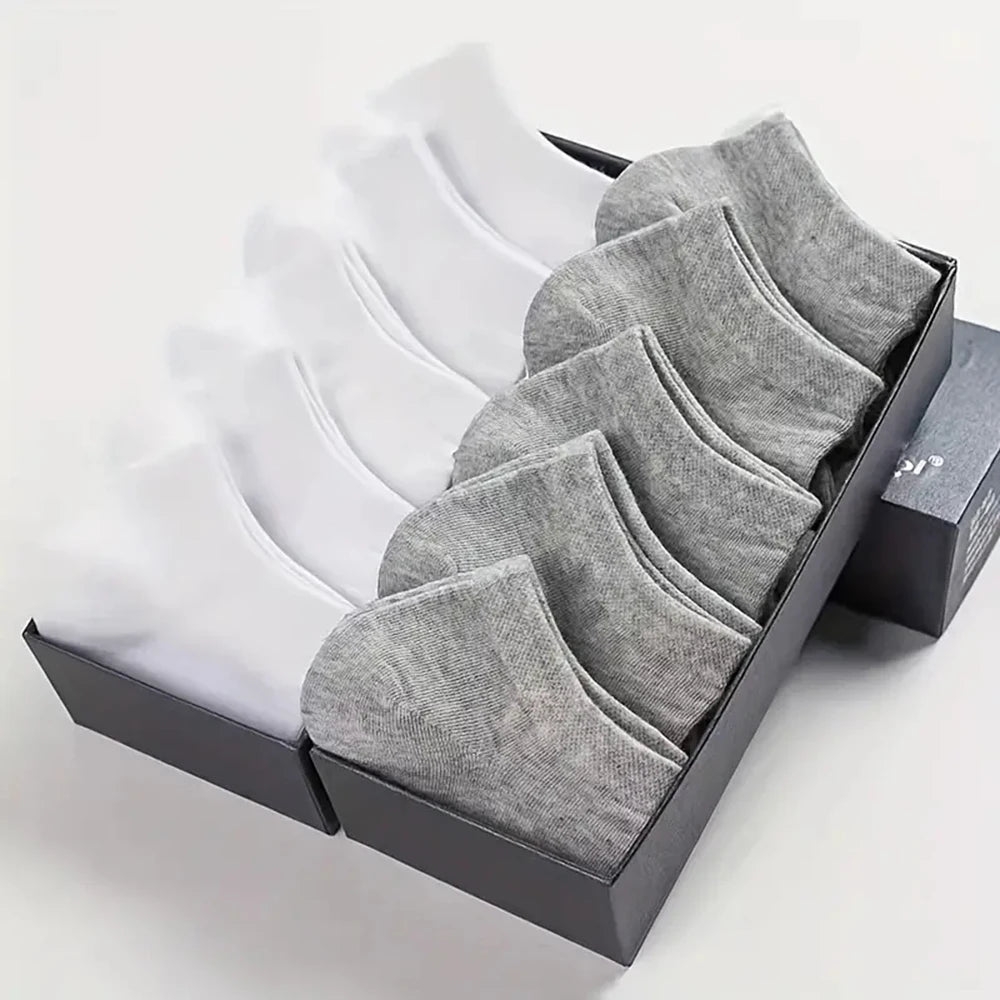 5/7/10 Pairs of Men/women Boat Socks, Plain Color, Anti Odor, Summer Ankle Socks, Casual and Breathable Low Waisted Socks