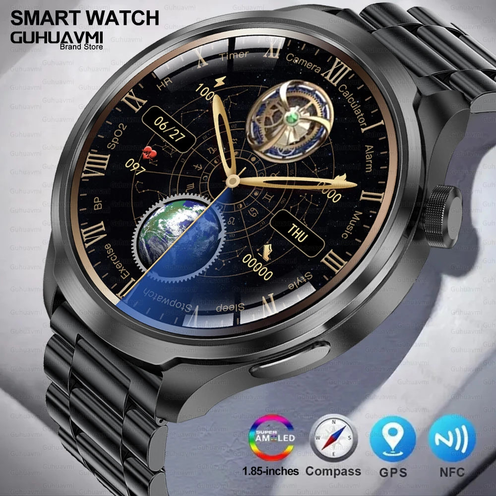 2025 New For HUAWEI GPS Sports smartwatch Men 1.85 AMOLED Screen Compass Altimeter Heart rate BP NFC Bluetooth Call Smart Watch