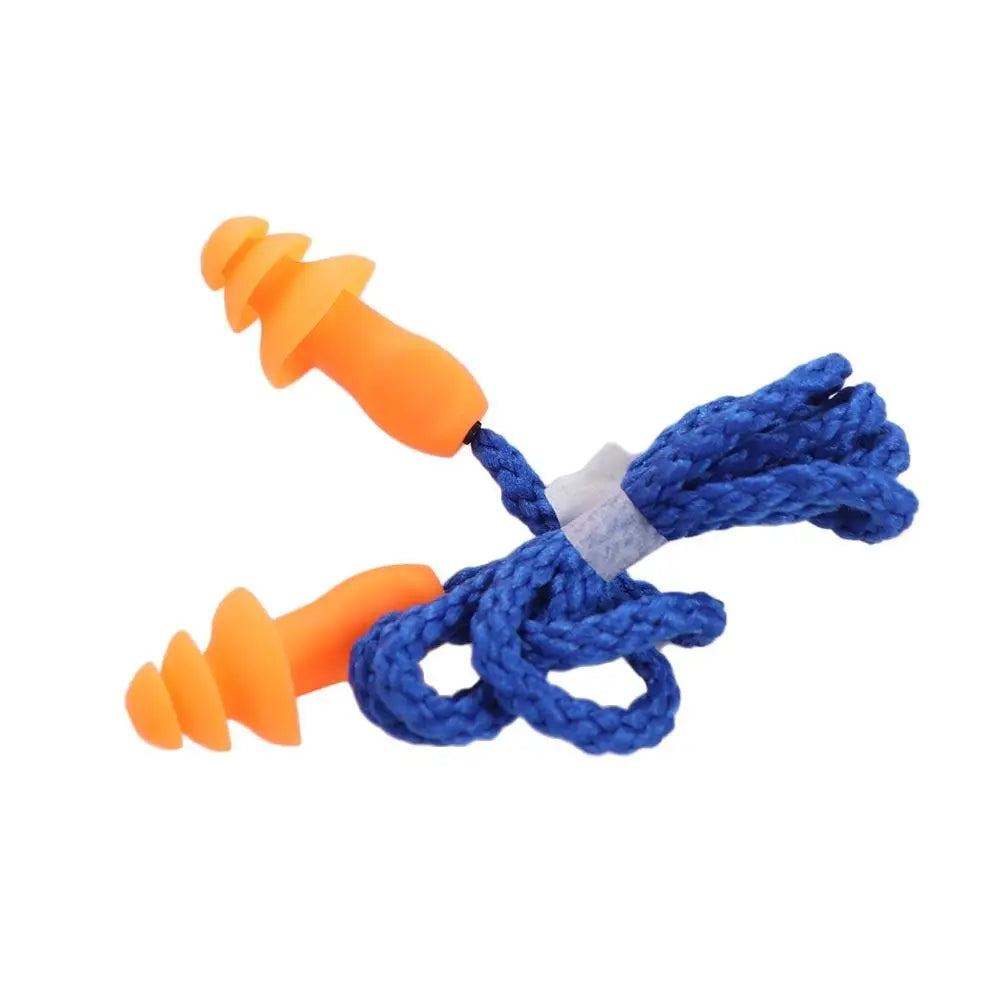 10PCS Travelling Corded Silicone Noise Earplug Tapered Noise Reduction Insulation Earplug Slow Rebound Soft Ear Plugs Sleep Aid