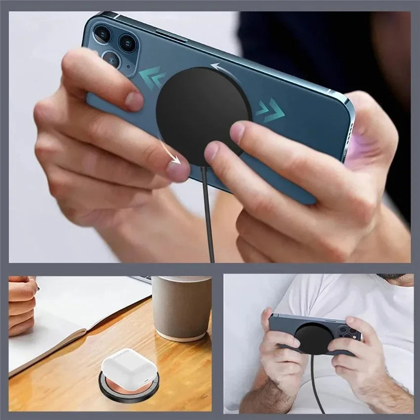 15W Magnetic Wireless Charger USB Type C Magnetic Fast Charging Pad Stand for iPhone 14 13 Pro Max Sumsang Xiaomi Huawei