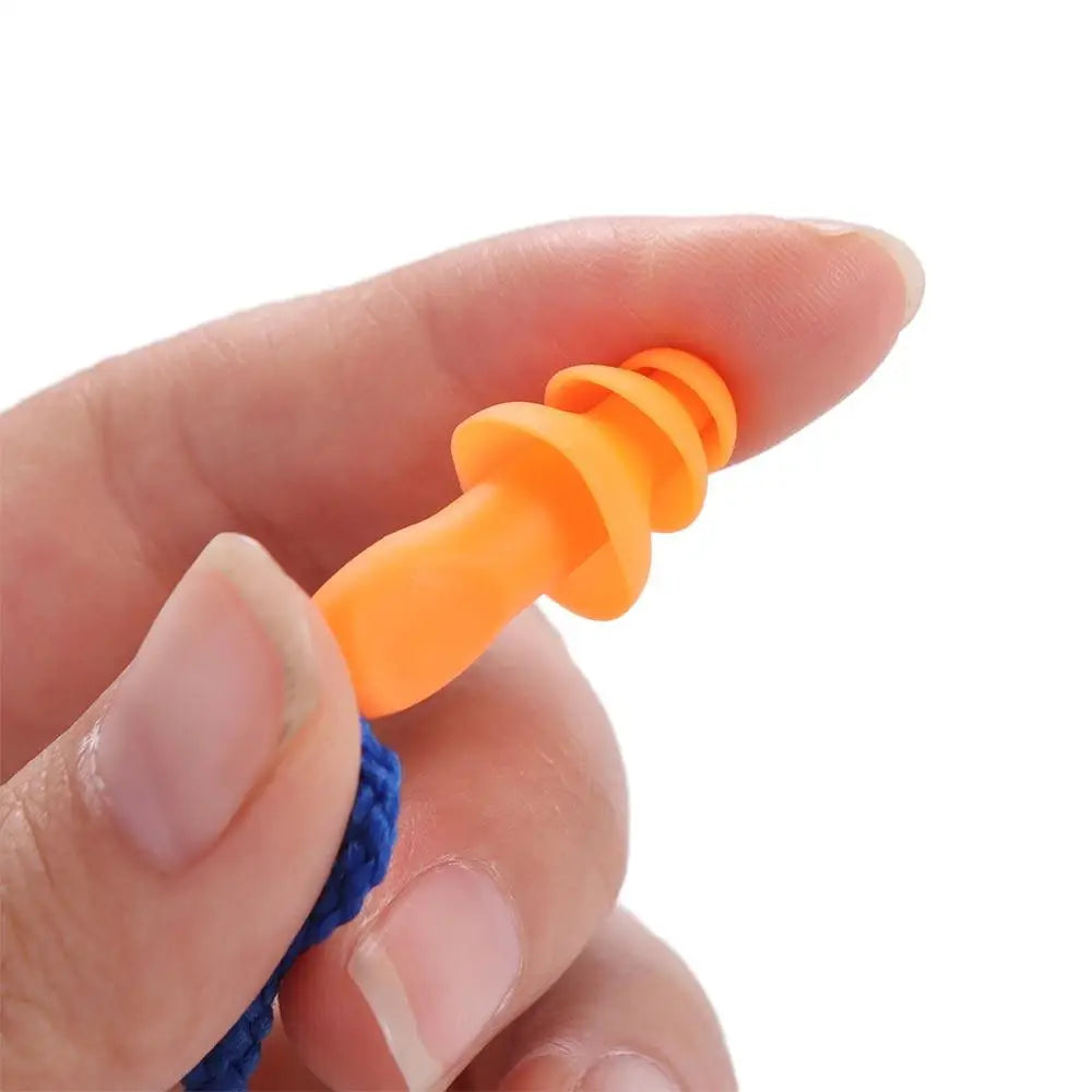 10PCS Travelling Corded Silicone Noise Earplug Tapered Noise Reduction Insulation Earplug Slow Rebound Soft Ear Plugs Sleep Aid