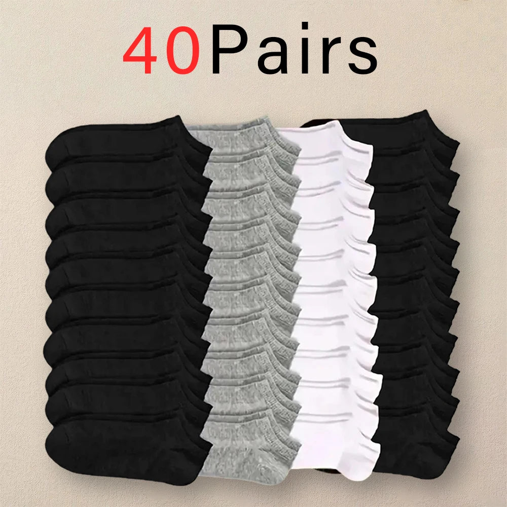 5/7/10 Pairs of Men/women Boat Socks, Plain Color, Anti Odor, Summer Ankle Socks, Casual and Breathable Low Waisted Socks