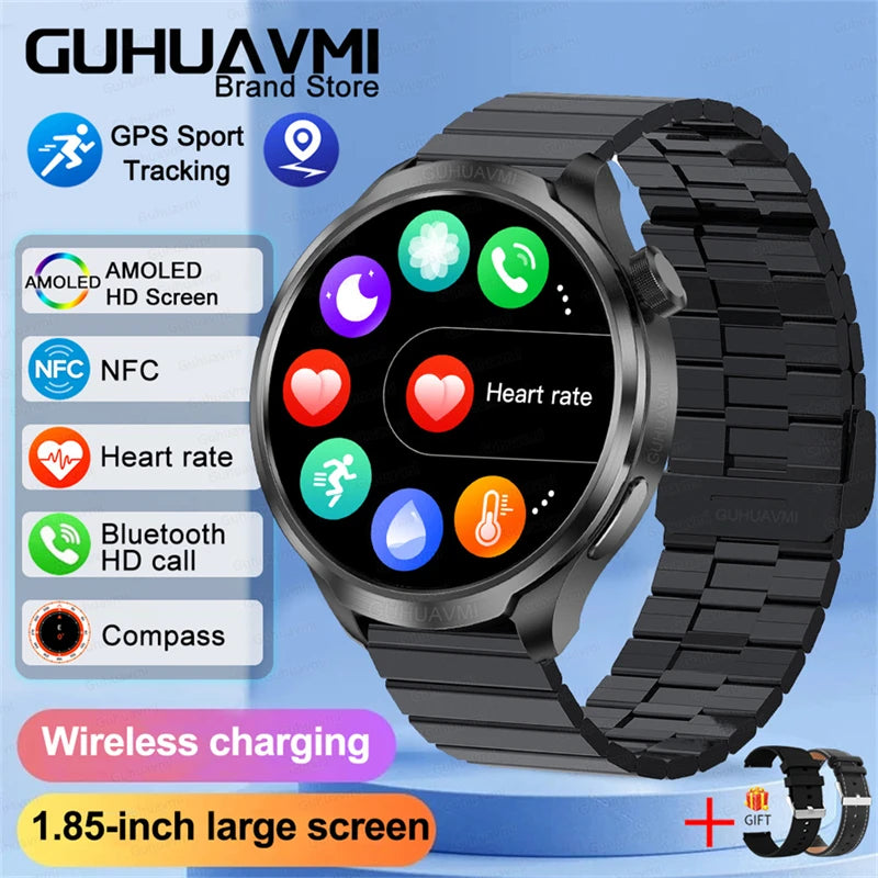 2025 New For HUAWEI GPS Sports smartwatch Men 1.85 AMOLED Screen Compass Altimeter Heart rate BP NFC Bluetooth Call Smart Watch