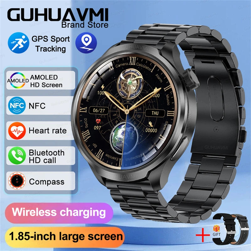 2025 New For HUAWEI GPS Sports smartwatch Men 1.85 AMOLED Screen Compass Altimeter Heart rate BP NFC Bluetooth Call Smart Watch