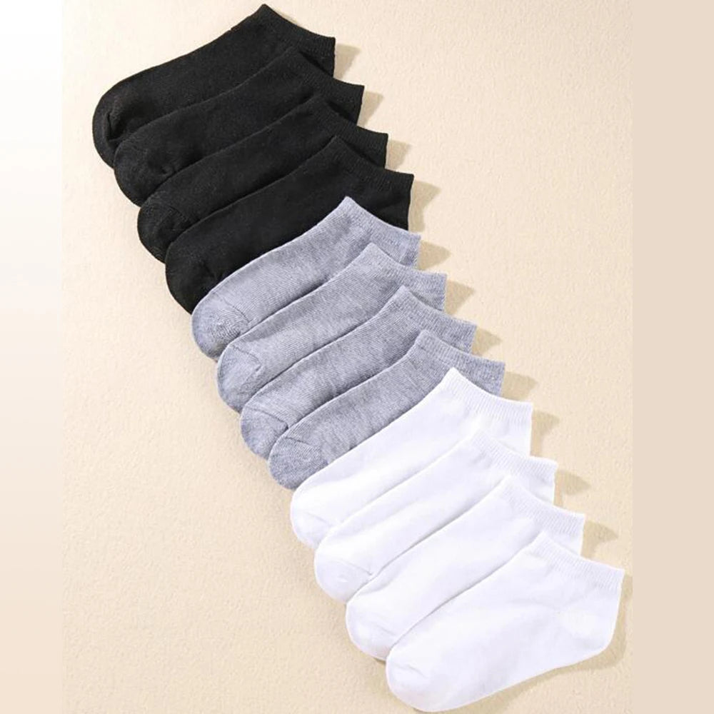 5/7/10 Pairs of Men/women Boat Socks, Plain Color, Anti Odor, Summer Ankle Socks, Casual and Breathable Low Waisted Socks
