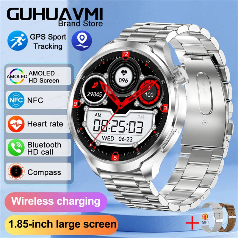 2025 New For HUAWEI GPS Sports smartwatch Men 1.85 AMOLED Screen Compass Altimeter Heart rate BP NFC Bluetooth Call Smart Watch