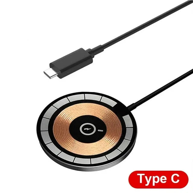 15W Magnetic Wireless Charger USB Type C Magnetic Fast Charging Pad Stand for iPhone 14 13 Pro Max Sumsang Xiaomi Huawei