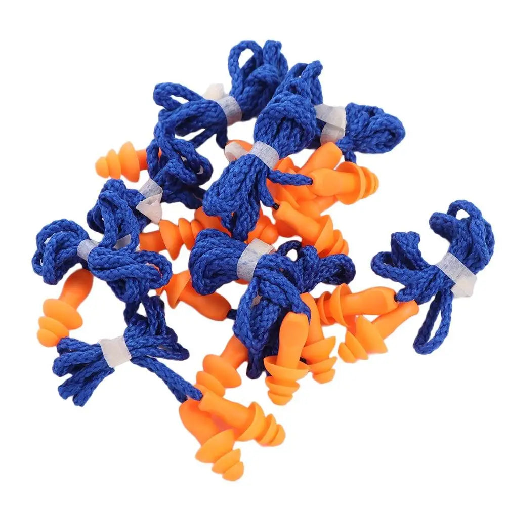 10PCS Travelling Corded Silicone Noise Earplug Tapered Noise Reduction Insulation Earplug Slow Rebound Soft Ear Plugs Sleep Aid