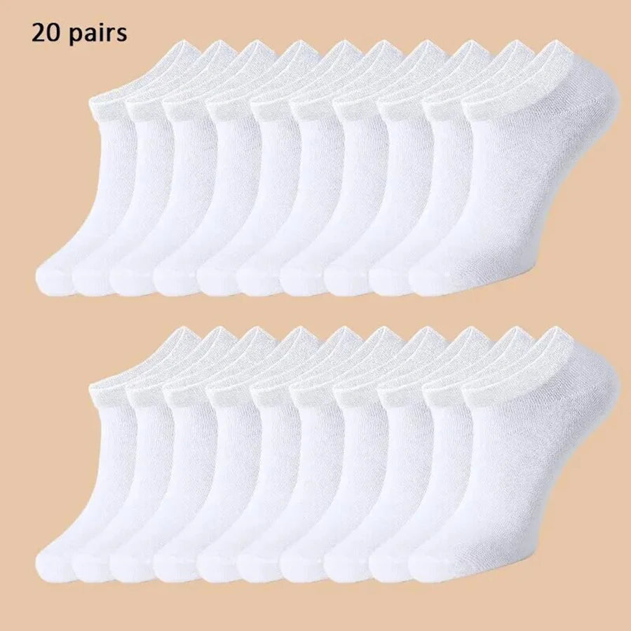 5/7/10 Pairs of Men/women Boat Socks, Plain Color, Anti Odor, Summer Ankle Socks, Casual and Breathable Low Waisted Socks