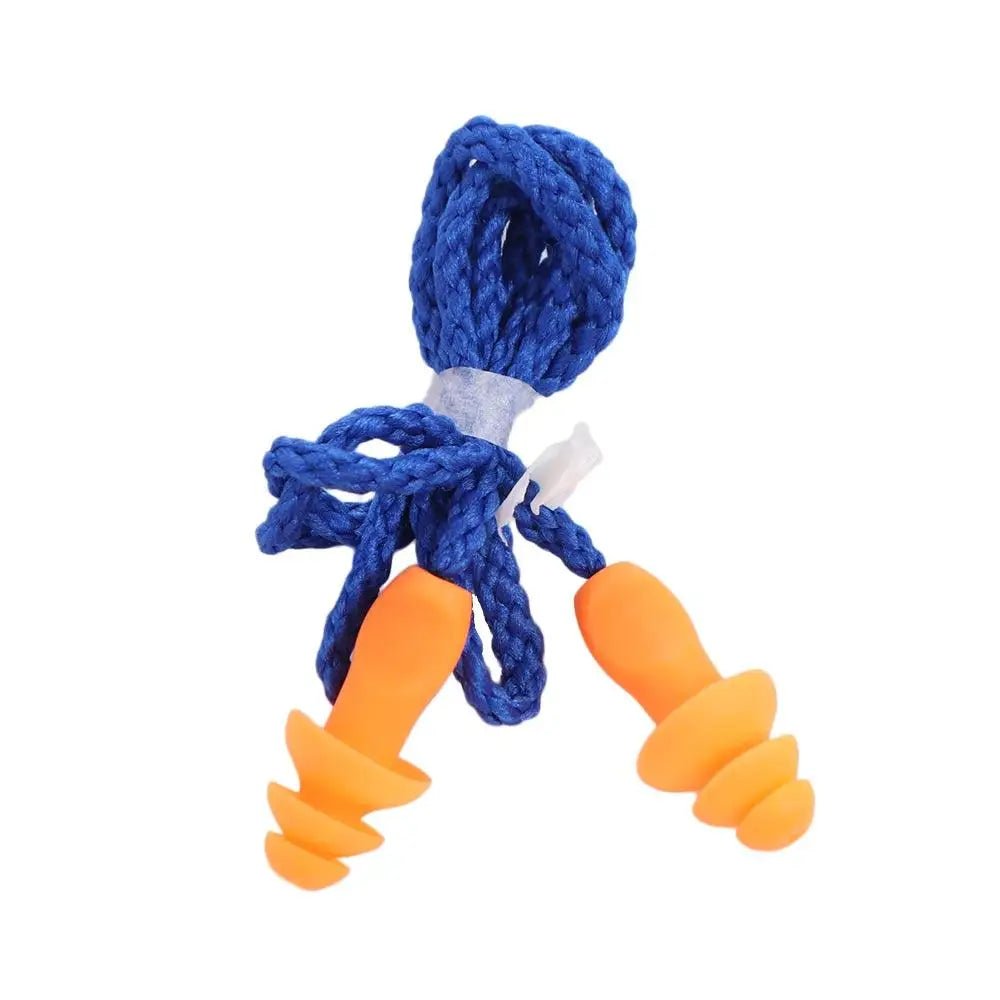 10PCS Travelling Corded Silicone Noise Earplug Tapered Noise Reduction Insulation Earplug Slow Rebound Soft Ear Plugs Sleep Aid