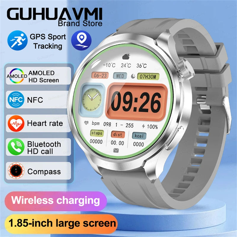 2025 New For HUAWEI GPS Sports smartwatch Men 1.85 AMOLED Screen Compass Altimeter Heart rate BP NFC Bluetooth Call Smart Watch