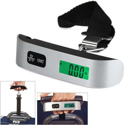 110Lb/50Kg Hanging Baggage Scale Digital Luggage Scale LCD Display Portable Suitcase Weighing Scale Travel Luggage Weight Scale