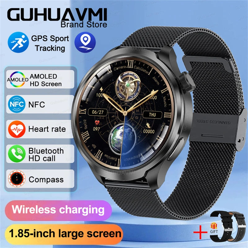 2025 New For HUAWEI GPS Sports smartwatch Men 1.85 AMOLED Screen Compass Altimeter Heart rate BP NFC Bluetooth Call Smart Watch