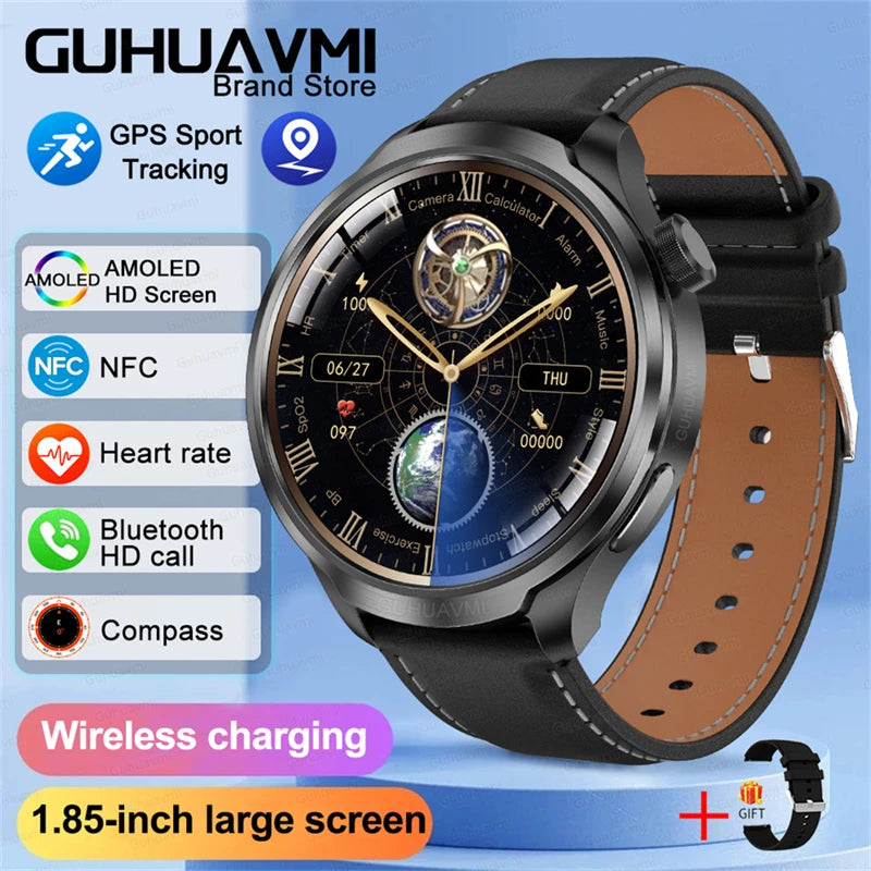 2025 New For HUAWEI GPS Sports smartwatch Men 1.85 AMOLED Screen Compass Altimeter Heart rate BP NFC Bluetooth Call Smart Watch