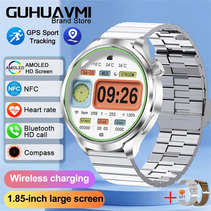2025 New For HUAWEI GPS Sports smartwatch Men 1.85 AMOLED Screen Compass Altimeter Heart rate BP NFC Bluetooth Call Smart Watch