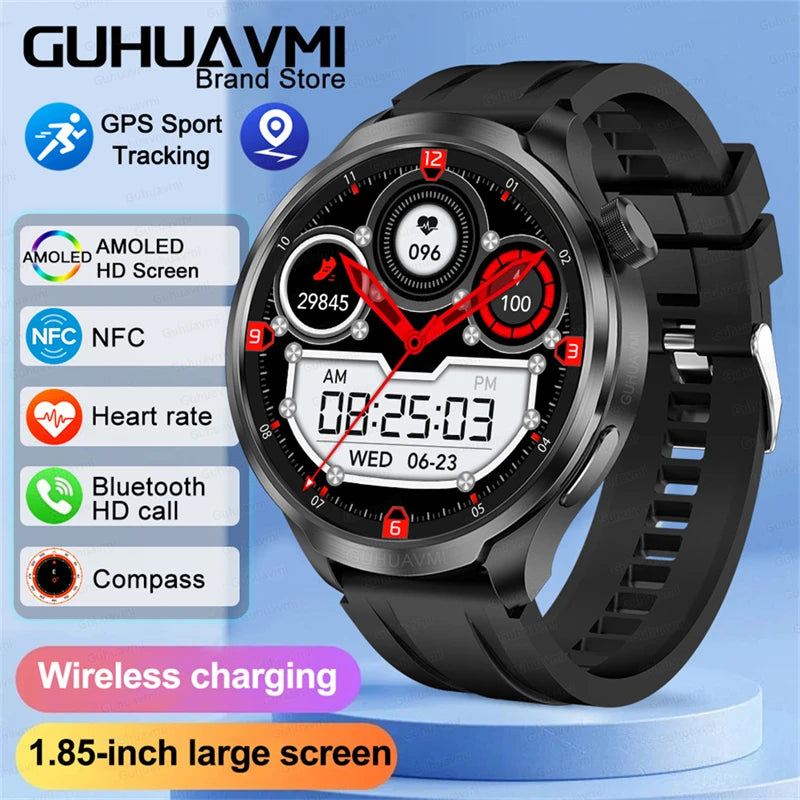 2025 New For HUAWEI GPS Sports smartwatch Men 1.85 AMOLED Screen Compass Altimeter Heart rate BP NFC Bluetooth Call Smart Watch